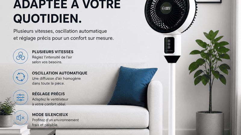 Ventilateur Électrique KØLD — Télécommande & Timer
