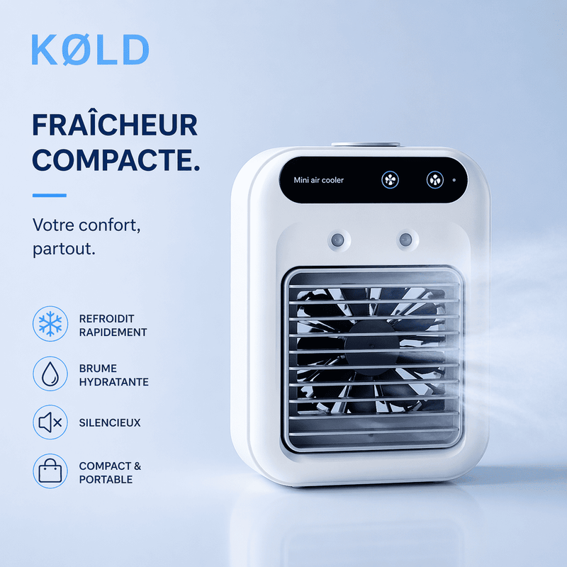 Kit rafraîchissement KØLD vue éclatée sur fond clair premium
